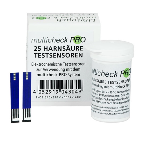Bild von 25 Harnsäure Testsensoren für Lifetouch Multicheck PRO